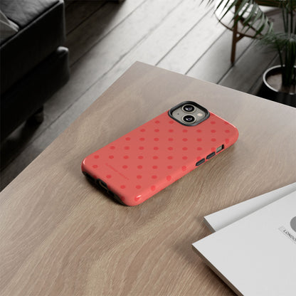Coral Polka Dot iPhone Case