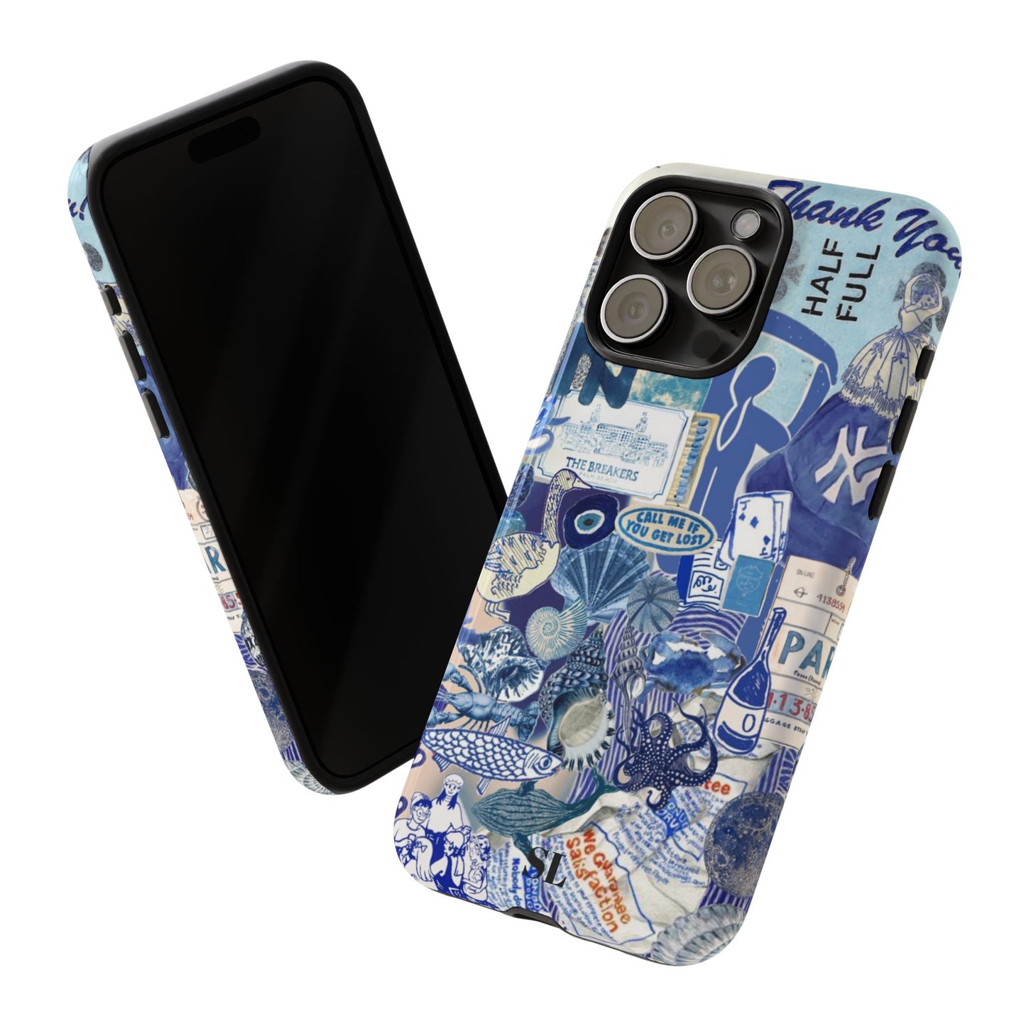 Blue Collage iPhone Case