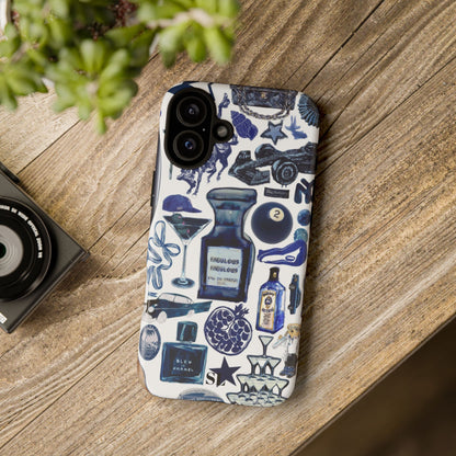 Navy Blue Collage iPhone Case