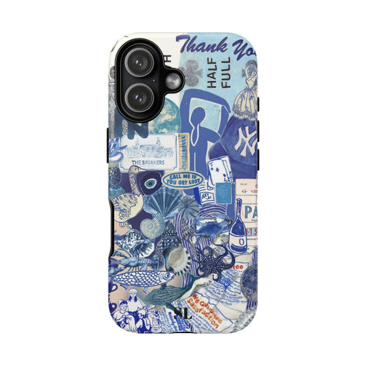 Blue Collage iPhone Case