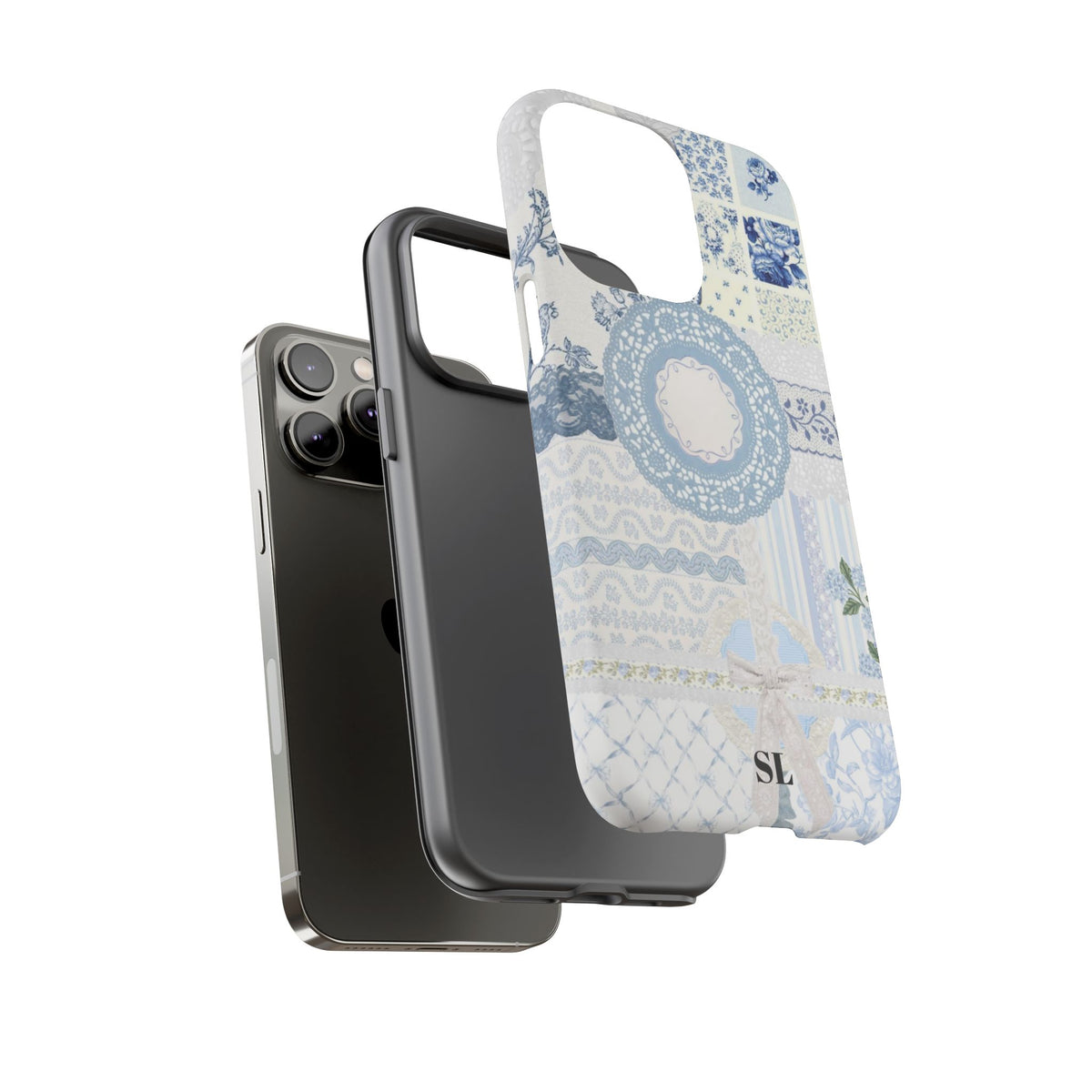 Blue Meadow Patchwork iPhone Case