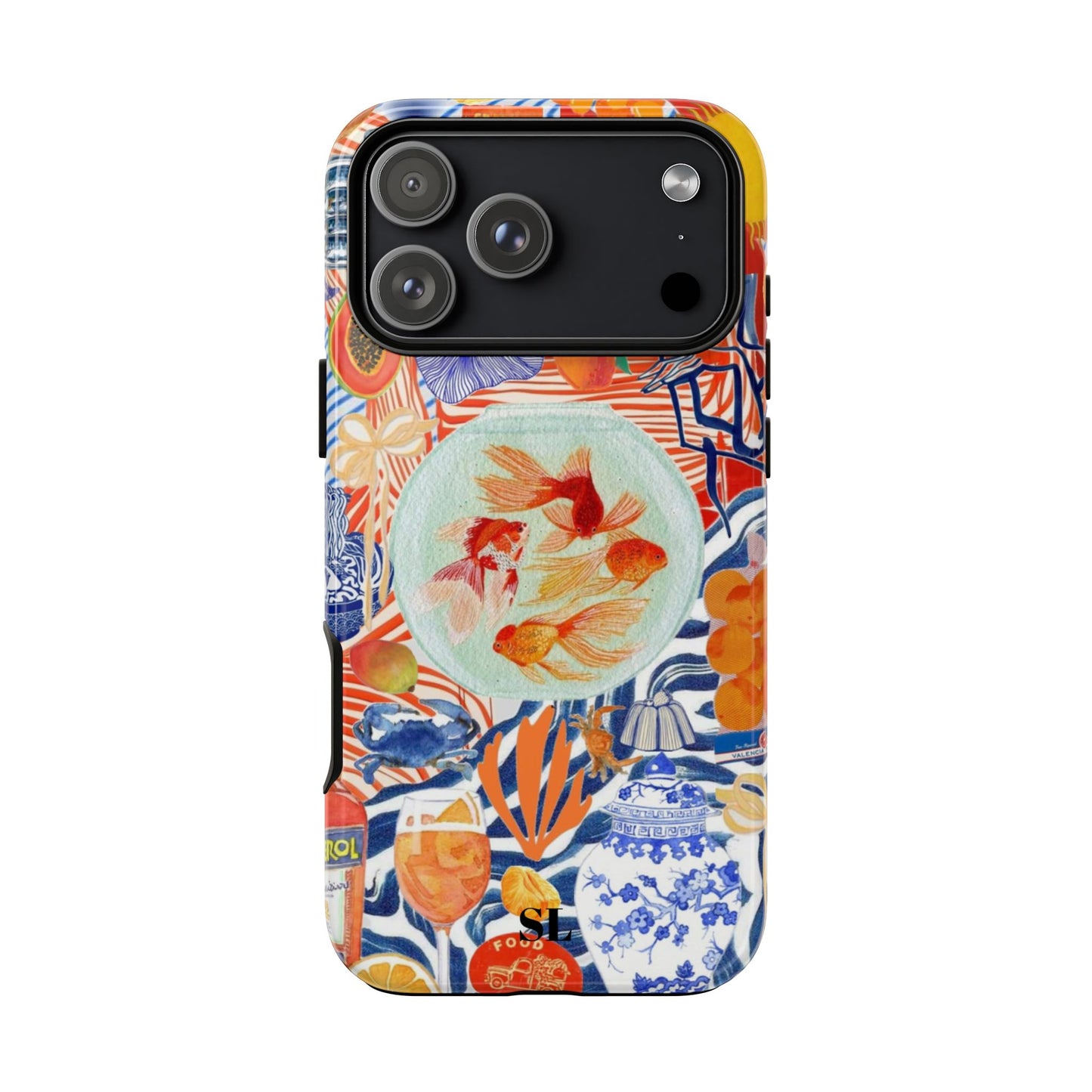 Navy Goldfish Bowl iPhone Case
