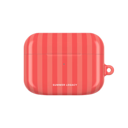 Coral Stripe AirPod Case
