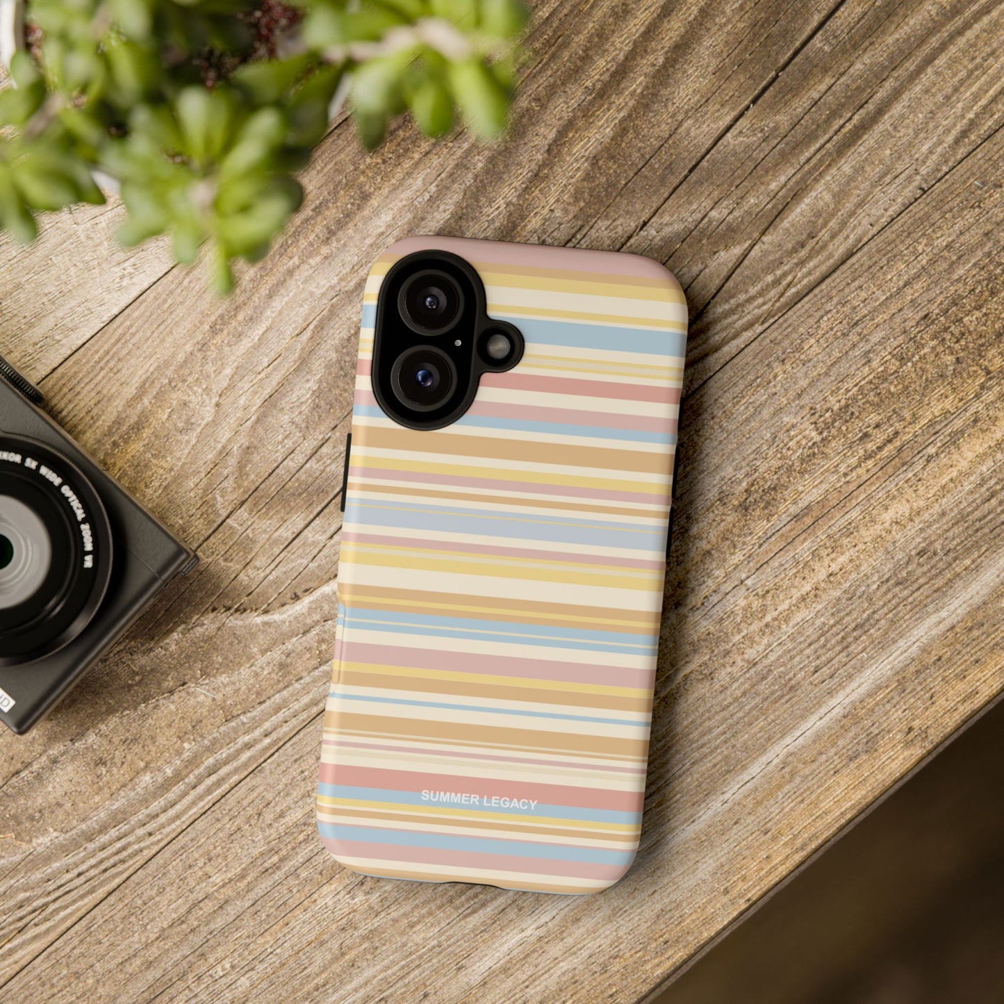 Lychee Multi-stripe iPhone Case