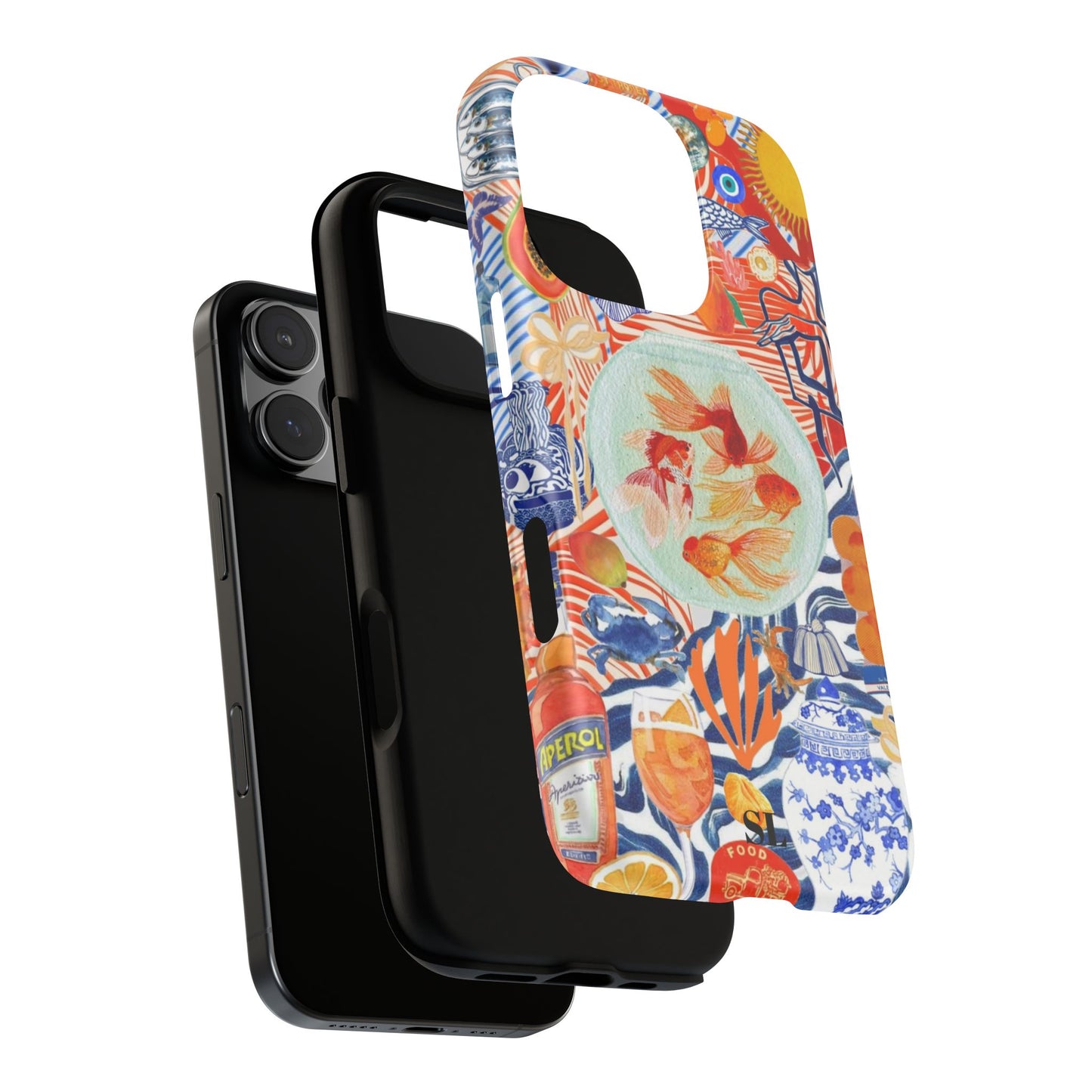 Navy Goldfish Bowl iPhone Case