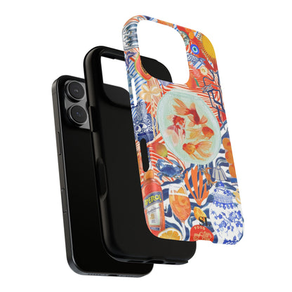 Navy Goldfish Bowl iPhone Case