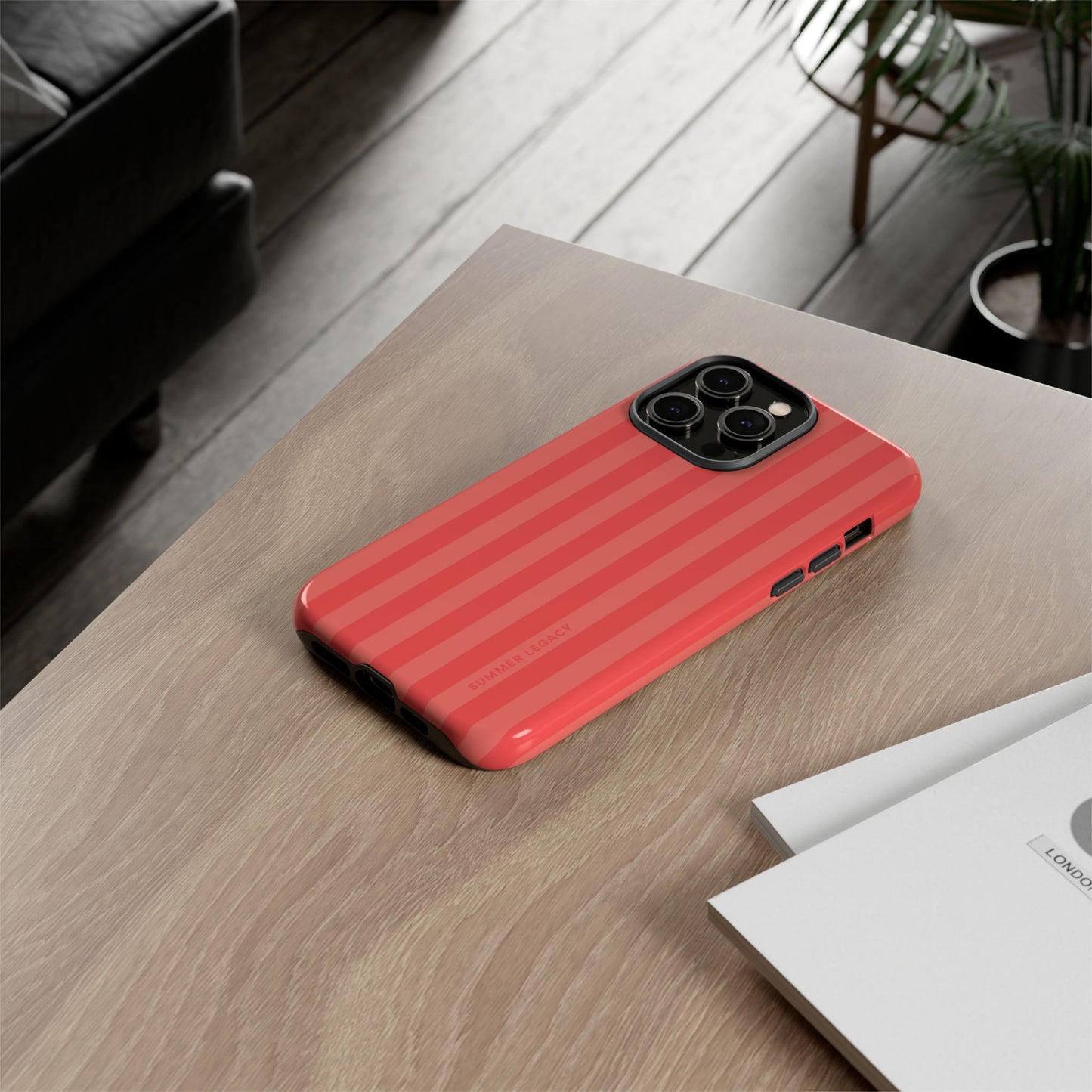 Coral Stripe iPhone Case
