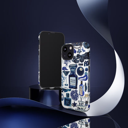 Navy Blue Collage iPhone Case