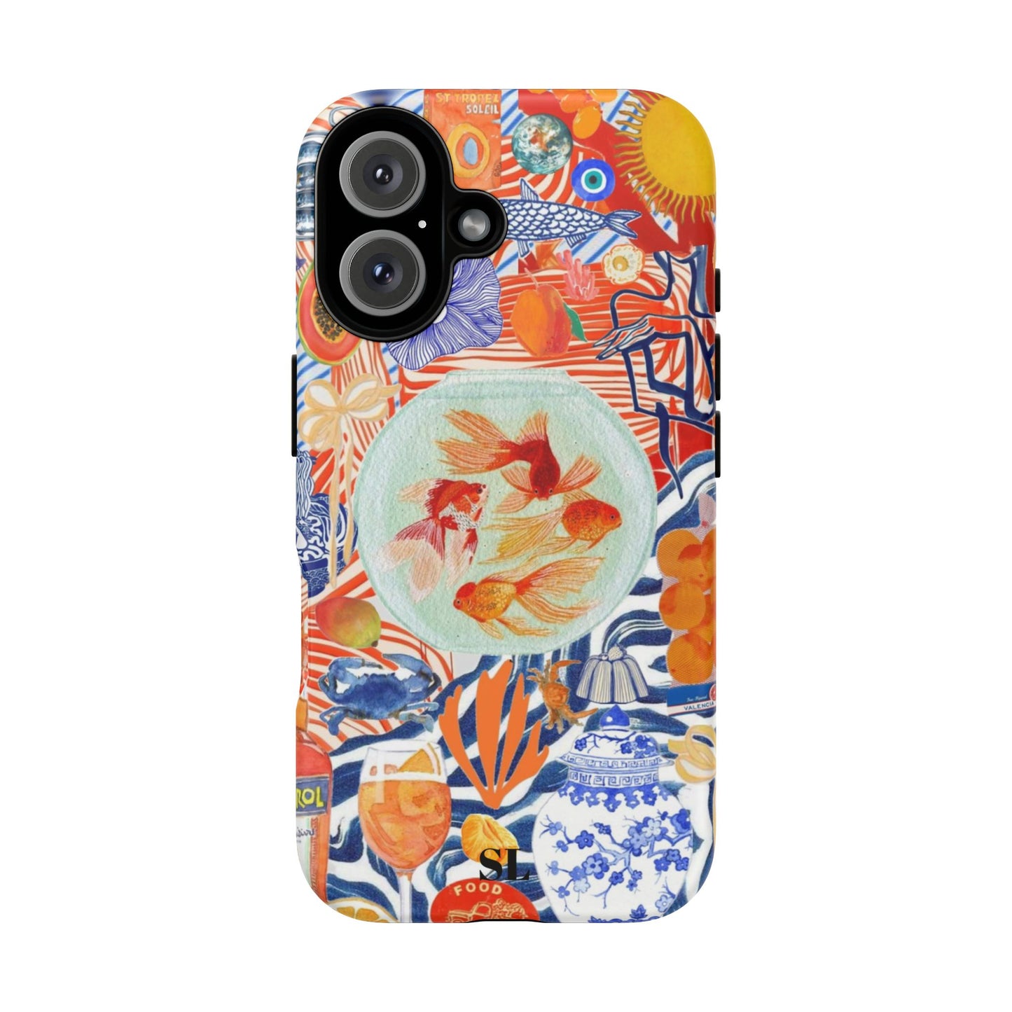 Navy Goldfish Bowl iPhone Case