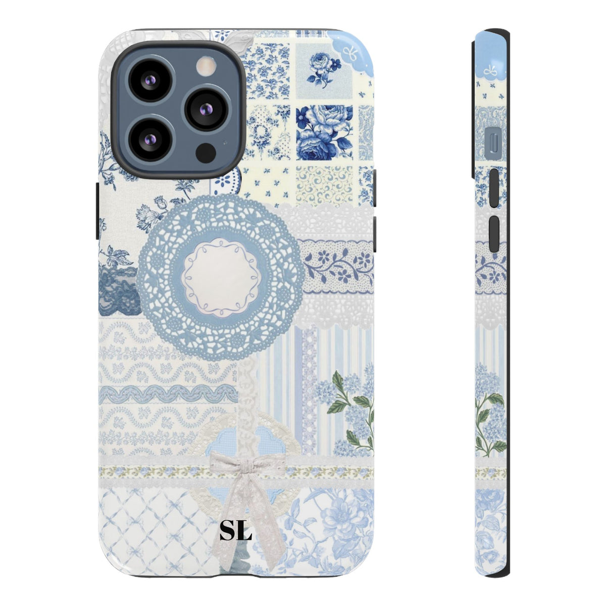 Blue Meadow Patchwork iPhone Case