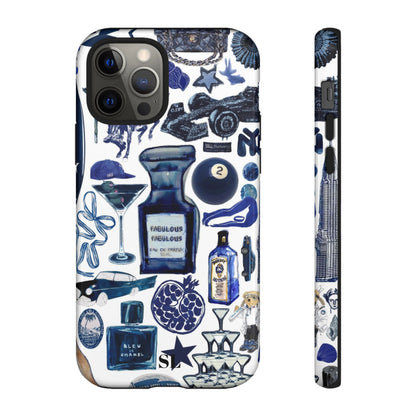 Navy Blue Collage iPhone Case