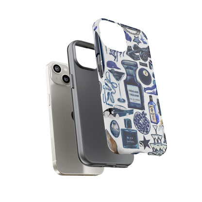 Navy Blue Collage iPhone Case