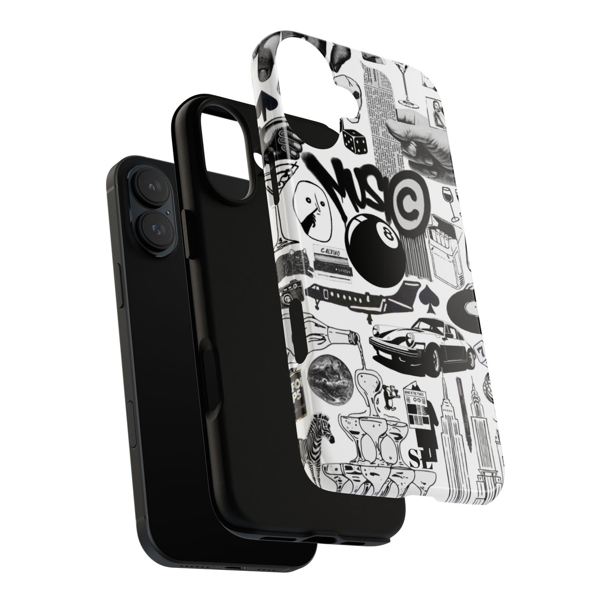 Black and White iPhone Case