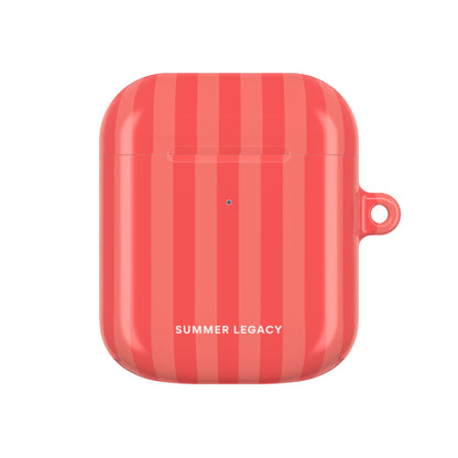 Coral Stripe AirPod Case