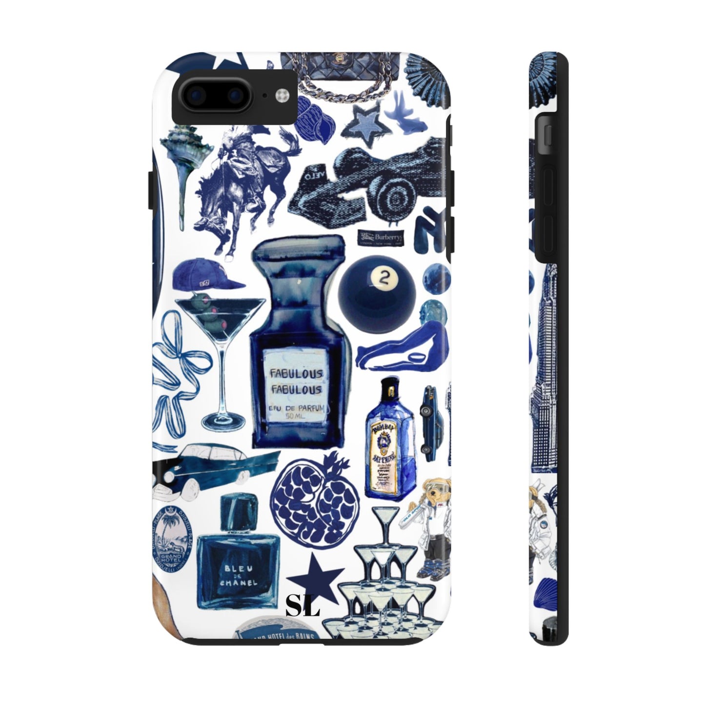 Navy Blue Collage iPhone Case