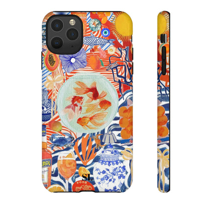 Navy Goldfish Bowl iPhone Case