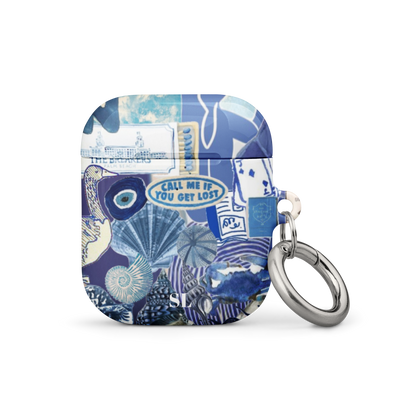 Blue Collage AirPod Case